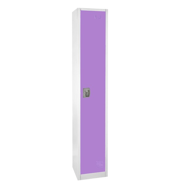 Adiroffice 1-Tier 3-Shelf Steel Free Standing Storage Locker Cabinet for Home, School, Gym in Purple ADI629-201-PUR-MK - main